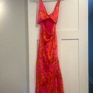 Vibrant Pink and Orange Women's Dress